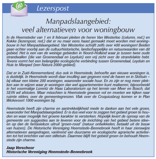Manpadslaangebied: veel alternatieven voor woningbouw